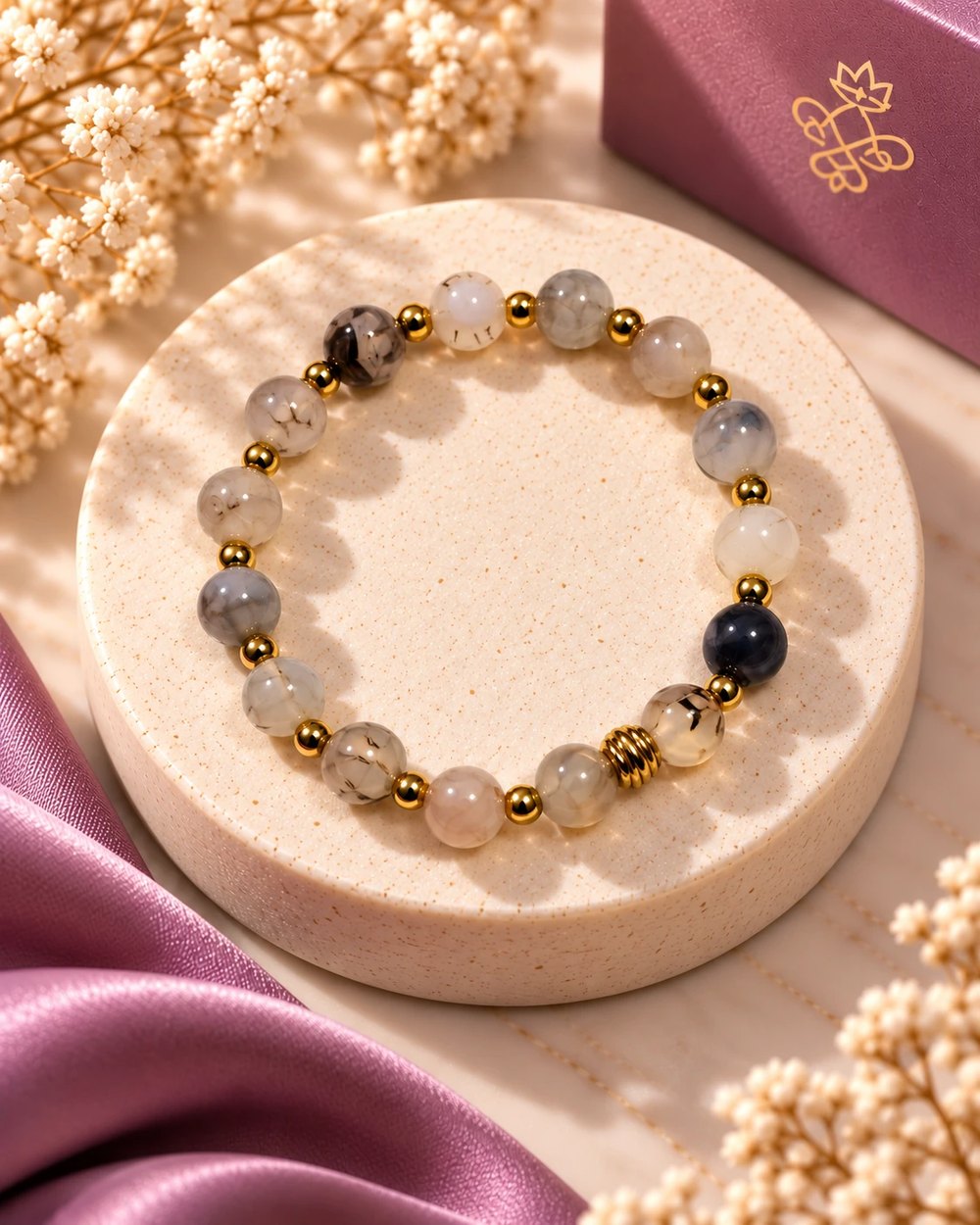 Pulsera Ágata Dendrítica Paisaje Interior