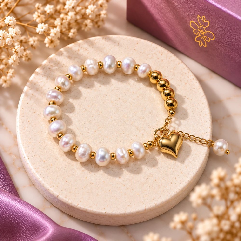 Pulsera Perlas Cultivadas Pureza & Corazón